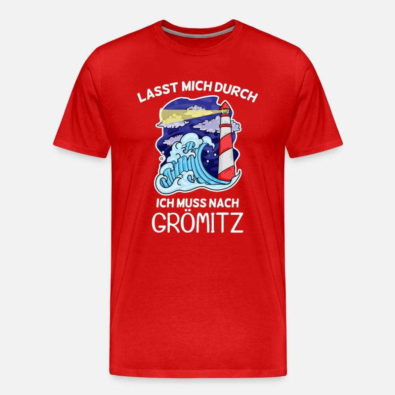 Grömitz Spruch - Männer Premium Bio T-Shirt - Rot