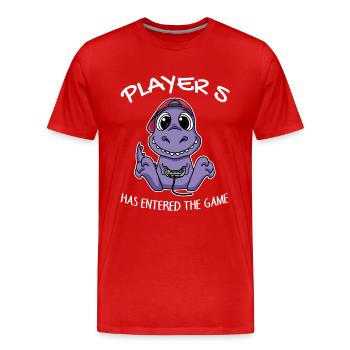 Third Baby Player 5 Baby - Men's Premium Organic T-Shirt - red - Front - Damien (186cm)