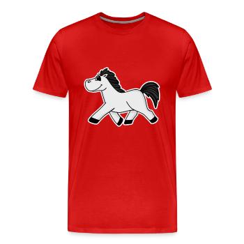Chevaux Cheval Cheval domestique - T-shirt bio Premium Homme - rouge - Devant - Damien (186cm)