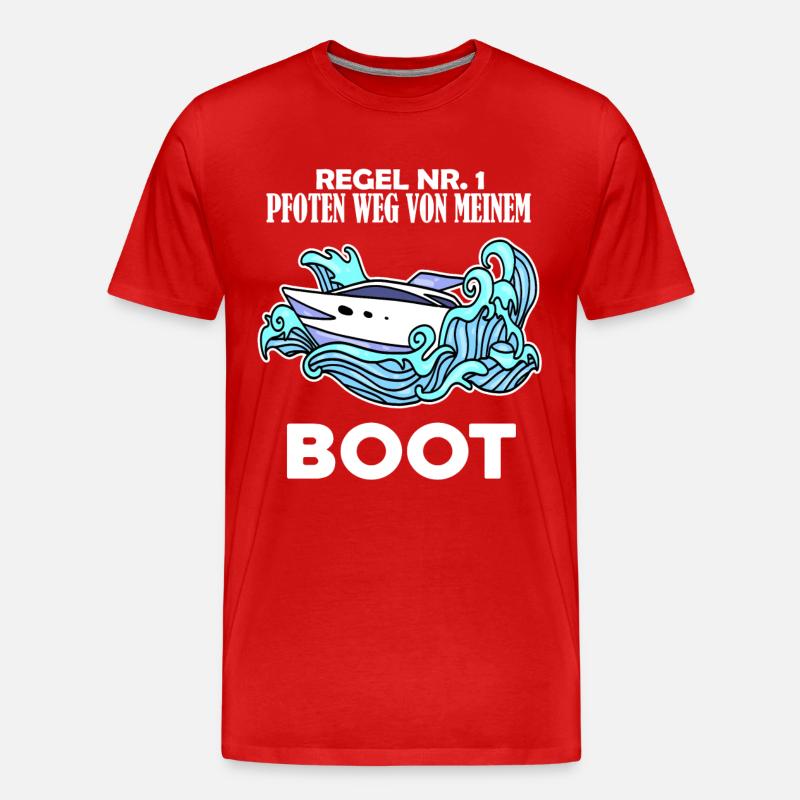 Boote Motorboot - Männer Premium Bio T-Shirt - Rot