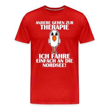 Nordsee - Männer Premium Bio T-Shirt - Rot - Vorne - Damien (186cm)