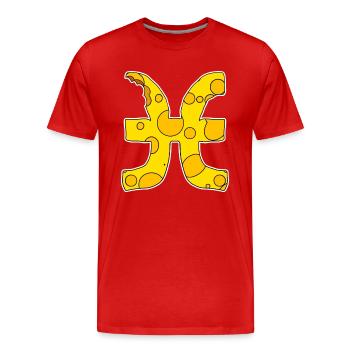 Sternzeichen Fisch Symbol Fische - Männer Premium Bio T-Shirt - Rot - Vorne - Damien (186cm)