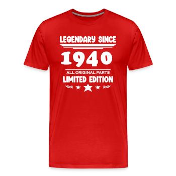 1940 - Year 1940 - Year 1940 - Men's Premium Organic T-Shirt - red - Front - Damien (186cm)