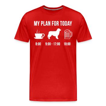 Pet Australian Shepherd Dog Cute Puppy - Men's Premium Organic T-Shirt - red - Front - Damien (186cm)