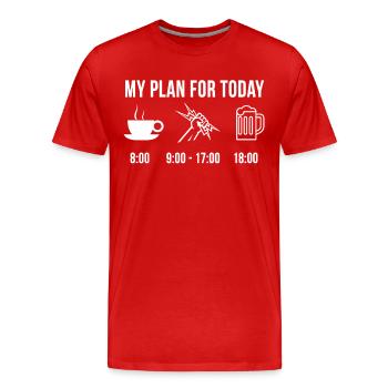 Drôle Électricien Carrière professionnelle Plan - T-shirt bio Premium Homme - rouge - Devant - Damien (186cm)