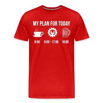 Drôle Mécanicien Carrière professionnelle Plan For - T-shirt bio Premium Homme - rouge - Devant - Damien (186cm)