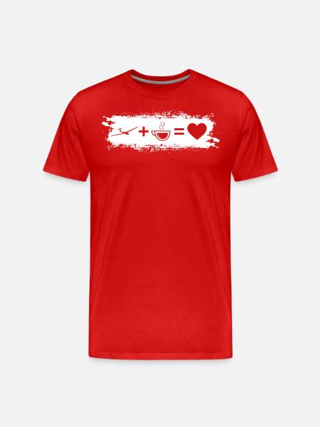 Grunge Rectangle - Heart - Coffee - Glider - - Men's Premium Organic T-Shirt - red