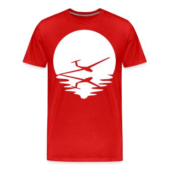 Cercle et réflexion - Planeur - - T-shirt bio Premium Homme - rouge - Devant - Damien (186cm)