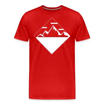 Square - Mountain - - Men's Premium Organic T-Shirt - red - Front - Damien (186cm)