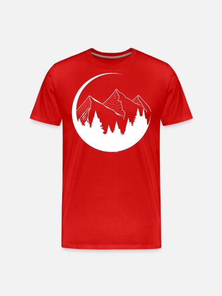 Circle - Mountain - (4) - Men's Premium Organic T-Shirt - red