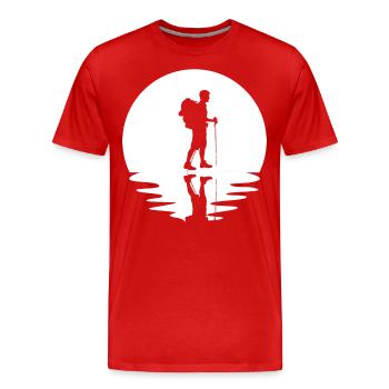 Cercle et réflexion - Randonnée - - T-shirt bio Premium Homme - rouge - Devant - Damien (186cm)