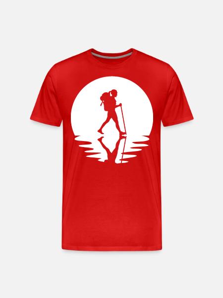 Circle and Reflection - Female Hiking - - Men's Premium Organic T-Shirt - red