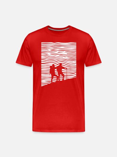 Hiking - (7) - Men's Premium Organic T-Shirt - red