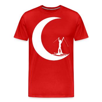 Crescent Moon - Skiing - Female - Skiing - Men's Premium Organic T-Shirt - red - Front - Damien (186cm)