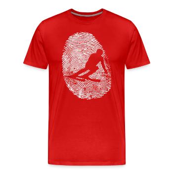 Finger pressure - Skiing - (2) - Men's Premium Organic T-Shirt - red - Front - Damien (186cm)