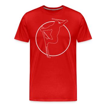 County - Skiing - (2) - Men's Premium Organic T-Shirt - red - Front - Damien (186cm)