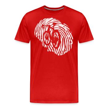 Fingerabdruck - Radfahren - - Männer Premium Bio T-Shirt - Rot - Vorne - Damien (186cm)