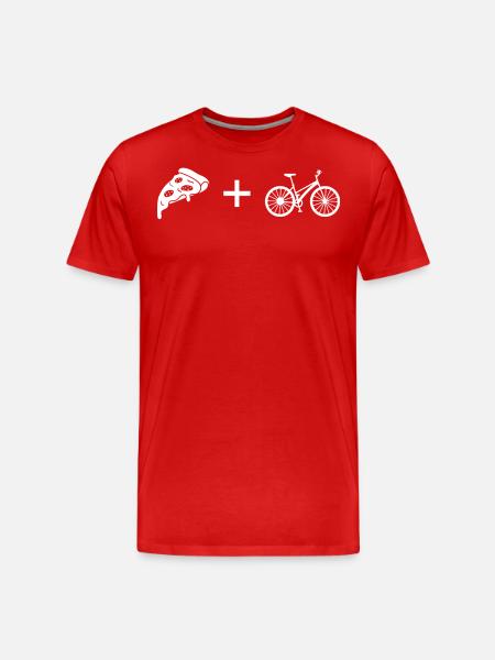 Pizza - Cycling - - Men's Premium Organic T-Shirt - red