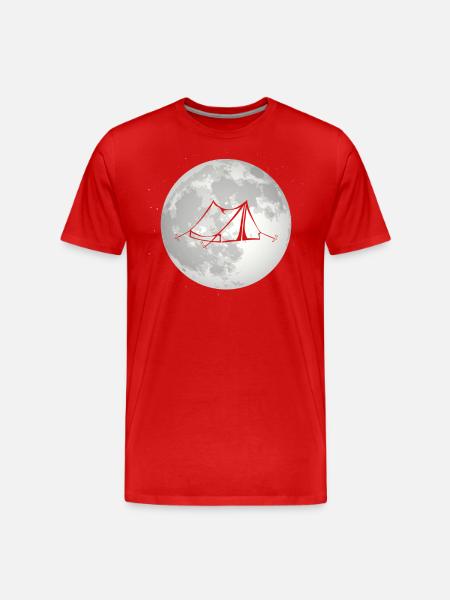 full moon - camping tent - - Men's Premium Organic T-Shirt - red