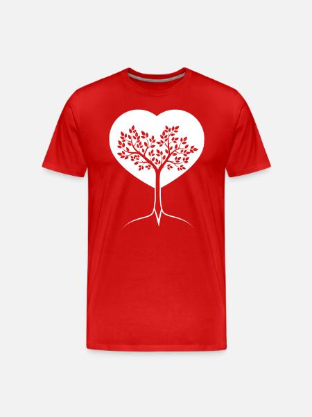 Heart - Tree - (2) - Men's Premium Organic T-Shirt - red