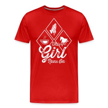 This girl keeps running - Men's Premium Organic T-Shirt - red - Front - Damien (186cm)