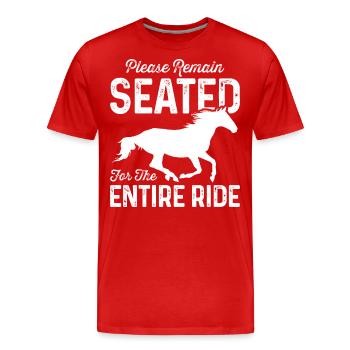 Veuillez rester assis tout au long du trajet - T-shirt bio Premium Homme - rouge - Devant - Damien (186cm)