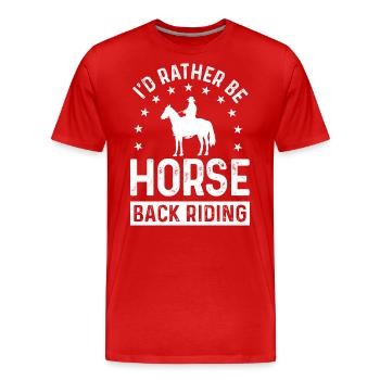 I would rather ride - Men's Premium Organic T-Shirt - red - Front - Damien (186cm)