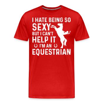 Je déteste être si sexy, mais je ne peux pas - T-shirt bio Premium Homme - rouge - Devant - Damien (186cm)