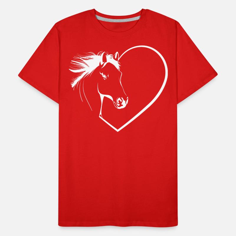 Herz Pferd Männer Premium Bio T-Shirt