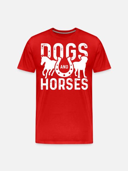 Chiens et chevaux - T-shirt bio Premium Homme - rouge