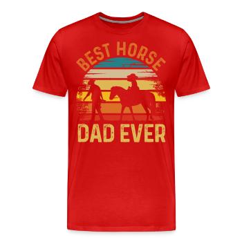 Meilleur père de cheval de tous les temps - T-shirt bio Premium Homme - rouge - Devant - Damien (186cm)