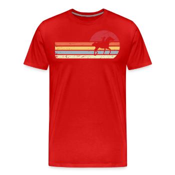 Sun and Retro Lines - Riding - - Men's Premium Organic T-Shirt - red - Front - Damien (186cm)