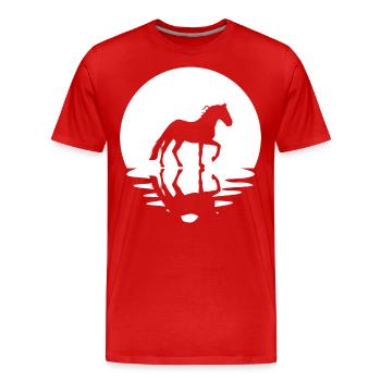 Cercle et réflexion - Cheval - - T-shirt bio Premium Homme - rouge - Devant - Damien (186cm)