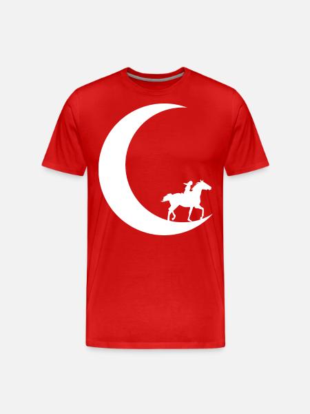 Crescent Moon - Équitation - Cheval - T-shirt bio Premium Homme - rouge
