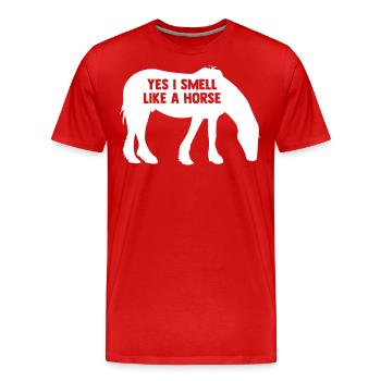 Oui, je sens comme un cheval 1 - - T-shirt bio Premium Homme - rouge - Devant - Damien (186cm)