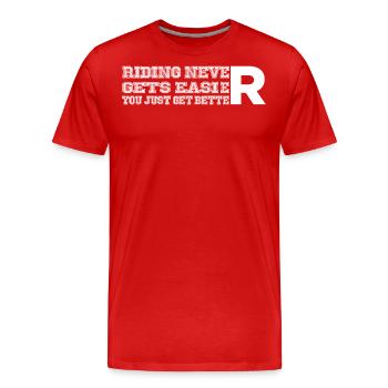 Rouler n’est jamais plus facile, vous ne faites que vous améliorer - - T-shirt bio Premium Homme - rouge - Devant - Damien (186cm)