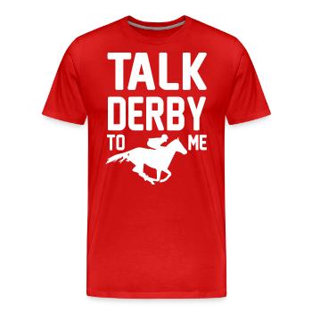 Speak Derby to me 2 - - Men's Premium Organic T-Shirt - red - Front - Damien (186cm)