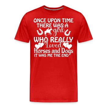 Il était une fois une fille qui aimait vraiment - T-shirt bio Premium Homme - rouge - Devant - Damien (186cm)