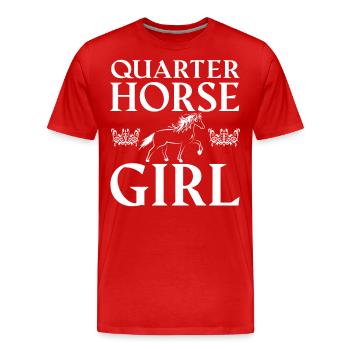 Quarter Horse Girl - - Men's Premium Organic T-Shirt - red - Front - Damien (186cm)