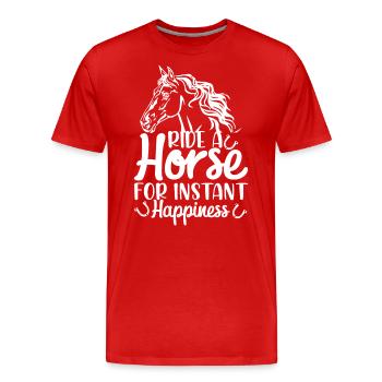 Montez à cheval pour un bonheur instantané - (2) - T-shirt bio Premium Homme - rouge - Devant - Damien (186cm)