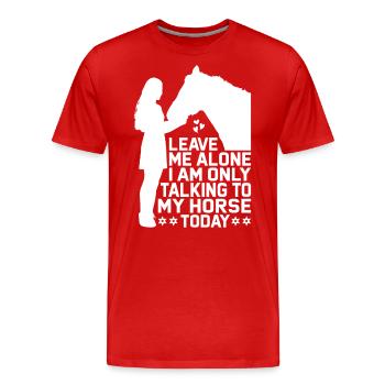 Laissez-moi tranquille, je ne parle qu’à mon - T-shirt bio Premium Homme - rouge - Devant - Damien (186cm)
