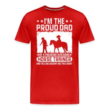 I'm the proud father of a damn good pen - Men's Premium Organic T-Shirt - red - Front - Damien (186cm)