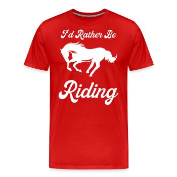 I would rather ride 2 - - Men's Premium Organic T-Shirt - red - Front - Damien (186cm)