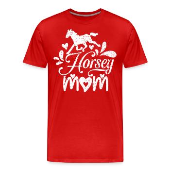 Maman cheval - - T-shirt bio Premium Homme - rouge - Devant - Damien (186cm)