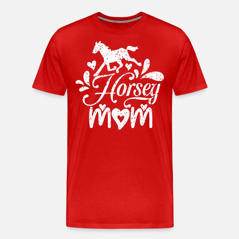 Pferdchen-Mama - - Männer Premium Bio T-Shirt - Rot