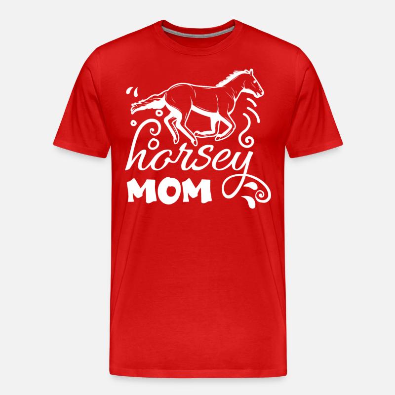Pferdchen-Mama 1 - - Männer Premium Bio T-Shirt - Rot