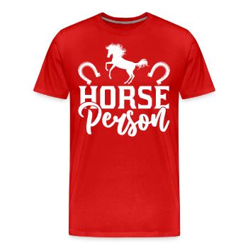 Pferd Person - - Männer Premium Bio T-Shirt - Rot - Vorne - Damien (186cm)