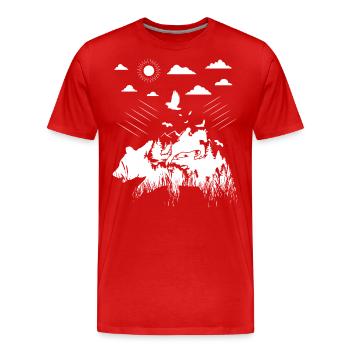 Ours à cheval - - T-shirt bio Premium Homme - rouge - Devant - Damien (186cm)