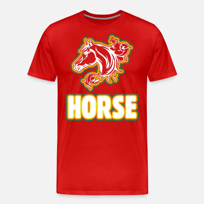 Pferd 2 - - Männer Premium Bio T-Shirt - Rot