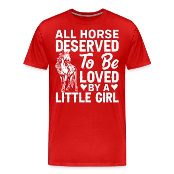 Tous les chevaux méritent d’être récompensés par un petit M - T-shirt bio Premium Homme - rouge - Devant - Damien (186cm)